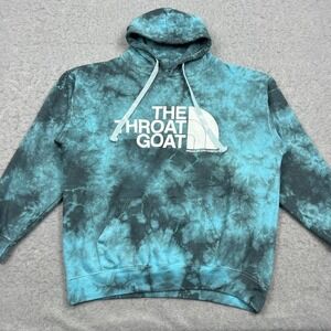 Assholes Live Forever Hoodie Large Blue Acid Tie Dye Fleece Pullover Throat Goat